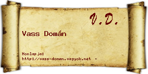 Vass Domán névjegykártya